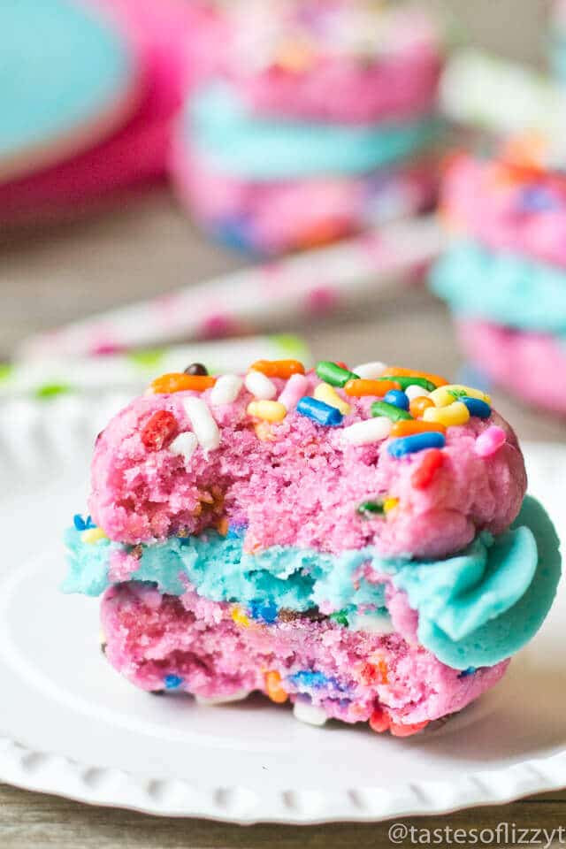 Funfetti Cake Mix Cookie Sandwiches