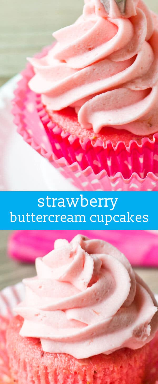 Strawberry Buttercream Cupcakes {Easy SemiHomemade Cupcake Recipe}