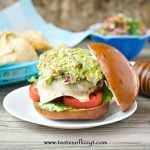 Mexican Guacamole Burger with bun off to the side