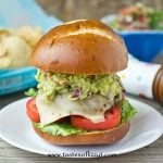Mexican Guacamole Burger with cheese and guacamole