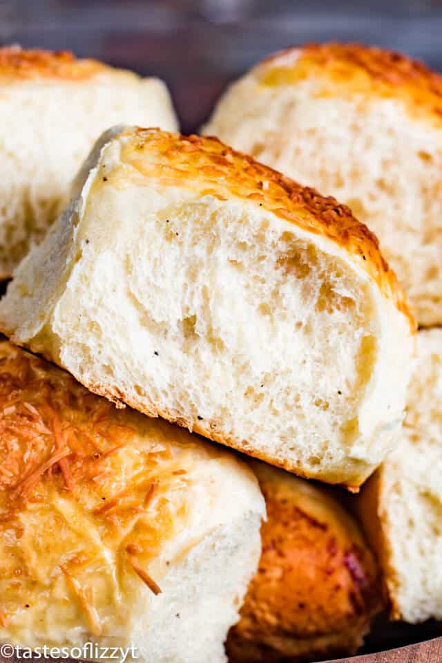A close up of a piece of bread
