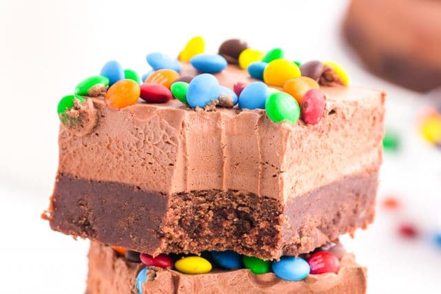 chocolate shortbread bar with m&m candies