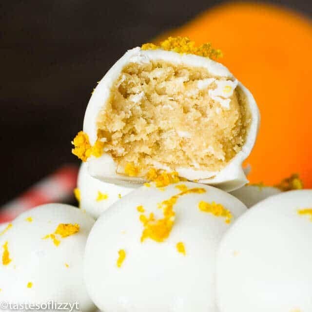 Orange Creamsicle Truffle Recipe with a creamy cookie center.