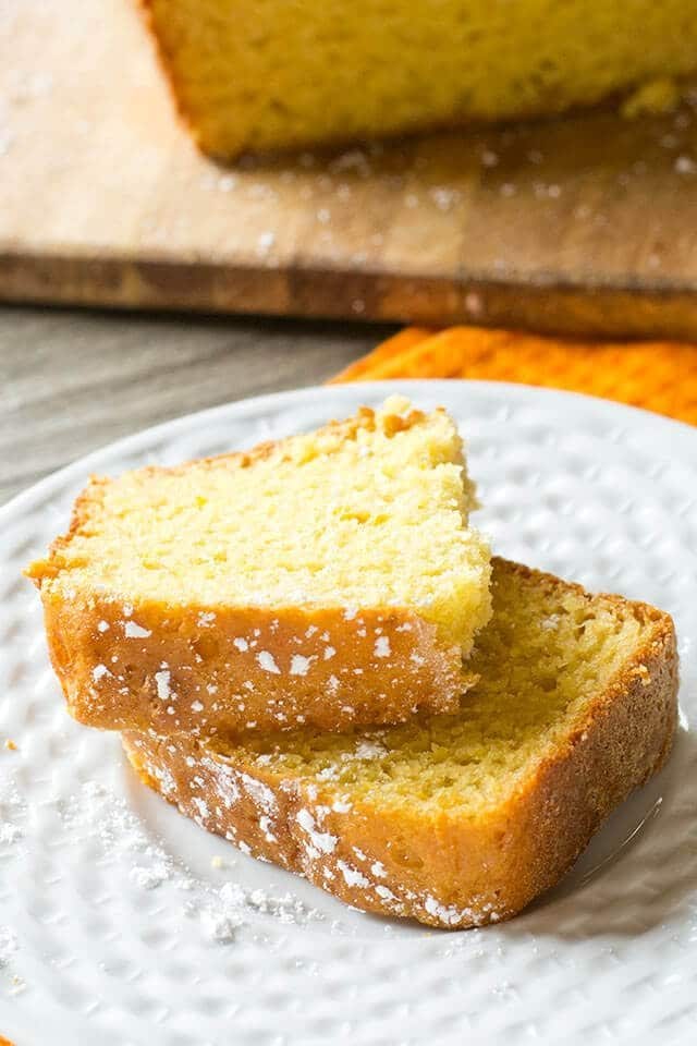 orange quick bread on a plate