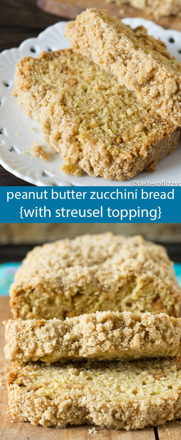 Hide your zucchini in this Peanut Butter Zucchini Bread with Brown Sugar Streusel. You'll never guess this bread has veggies inside!