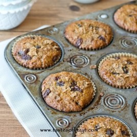 Raisin Bran Muffins in a baking pan