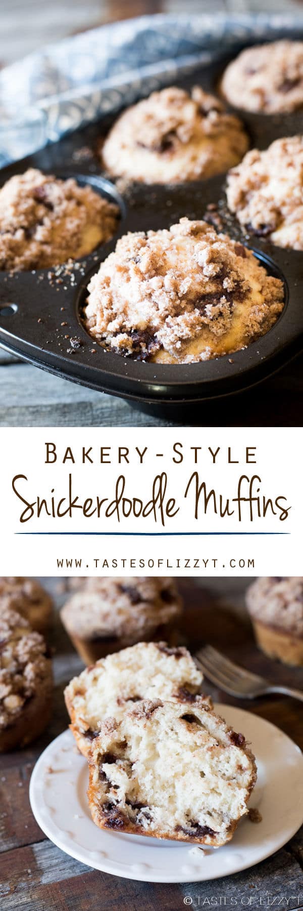 You'll love the familiar flavor of these Bakery-Style Snickerdoodle Muffins. Homemade cinnamon chips leave little bursts of cinnamon inside moist mega-muffins.