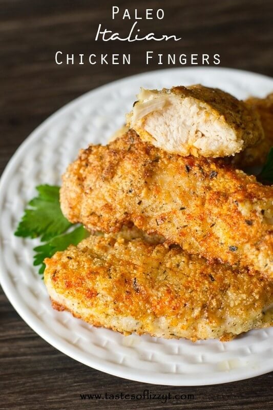 These healthy, kid-friendly Paleo Italian Chicken Fingers are grain free, gluten free, dairy free and sugar free. Lightly breaded and pan fried to a golden brown.