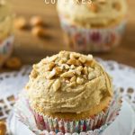 honey roasted peanut butter cupcakes title image