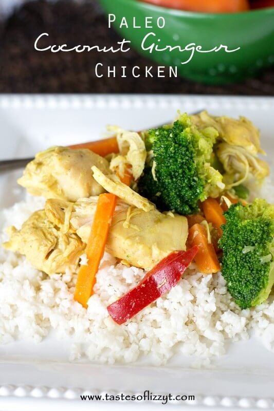 If you love comforting, creamy chicken dishes, you'll love this Paleo Coconut Ginger Chicken served over cauliflower rice. It's made in your slow cooker and is grain free, dairy free and sugar free.