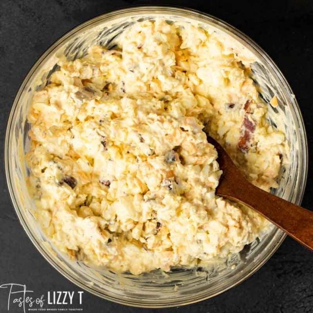 bowl of Bacon cheddar Egg Salad