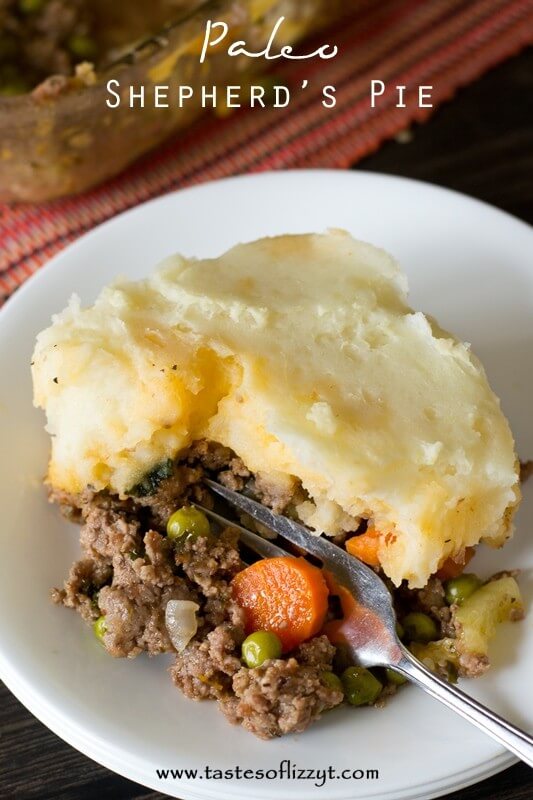 Eat a comforting but healthy dinner with this Paleo Shepherd's Pie. Fill with your favorite veggies and top with white or sweet potatoes.