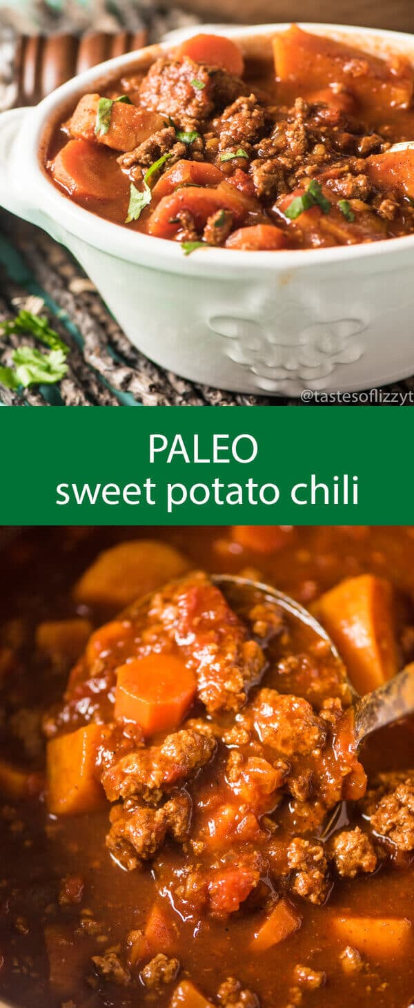 paleo sweet potato chili / whole30 chili recipe / spicy chili / slow cooker chili / healthy chili / gluten free / grain free / sugar free