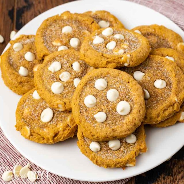 plate of pumpkin cookies