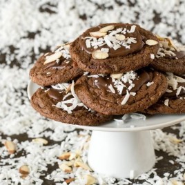 plate of almond joy cookies