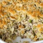 Amish Yumasetti Casserole in a baking dish