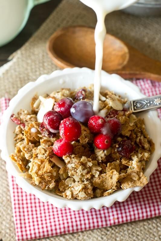 This Oatmeal Brown Sugar Granola is one of our favorite breakfasts. Serve in a bowl with milk or just eat it by the handful for an on-the-go breakfast.