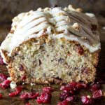 Cranberry Pecan Bread with White Chocolate Glaze