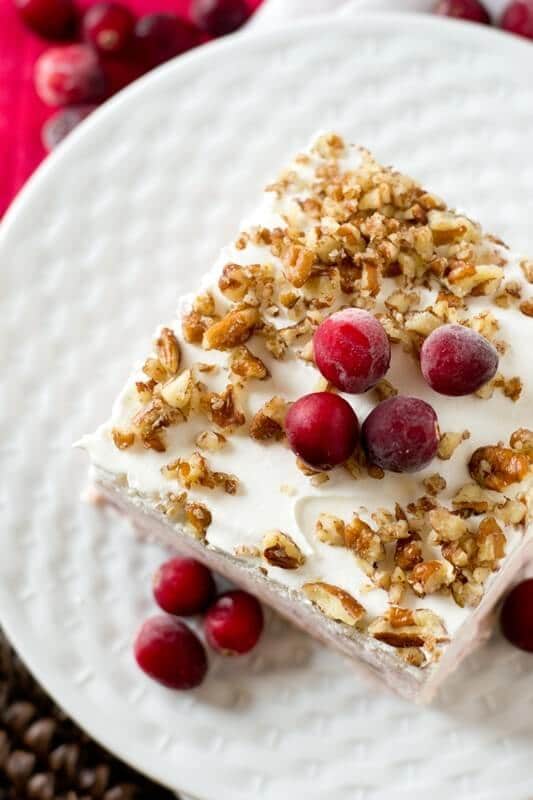 Creamy Frosted Cranberry Dessert {Easy No Bake Recipe in 10 Minutes}