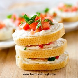 stack of tomato sandwich appetizers
