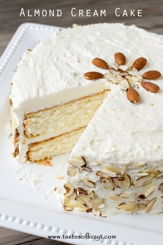 Almond Cream Cake- Tastes of Lizzy T