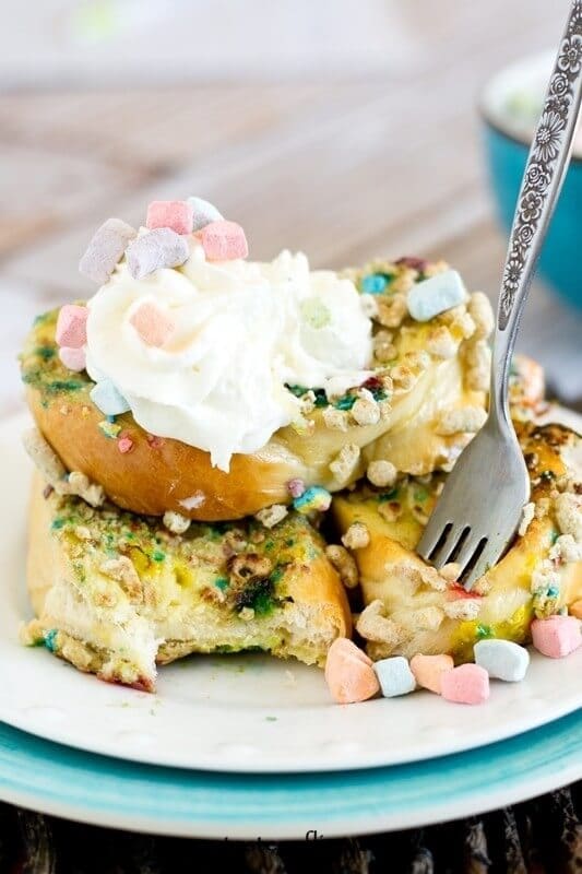 Lucky Charms French Toast wtih Marshmallow Cream Recipe - Tastes of Lizzy T