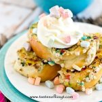 Lucky Charms French Toast wtih Marshmallow Cream Recipe - Tastes of Lizzy T