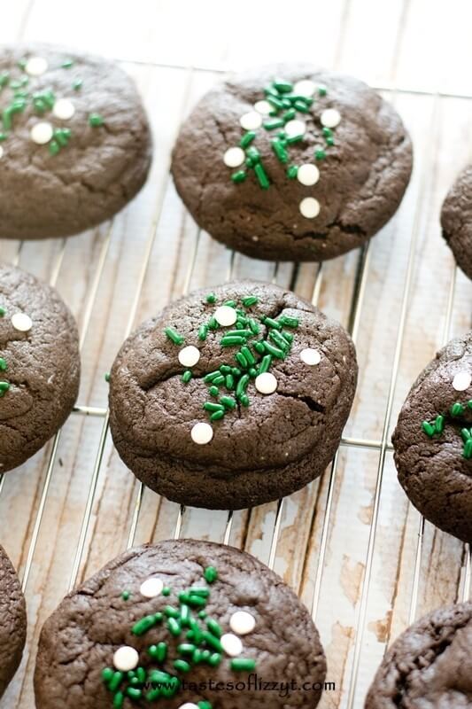 Peppermint Patty Stuffed Chocolate Cookies Recipe - Tastes of Lizzy T