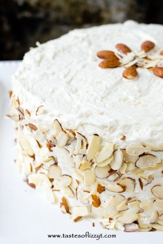 Almond Cream Cake {Velvety FromScratch Cake w/ Whipped Frosting}