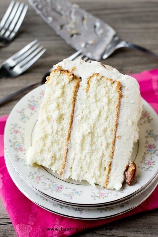 Almond Cream Cake {Velvety FromScratch Cake w/ Whipped