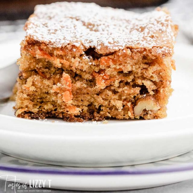 a piece of carrot cake on a plate