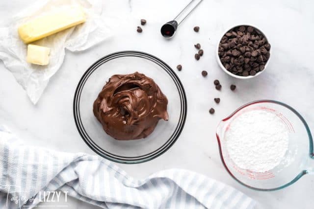 ingredients for nutella fudge