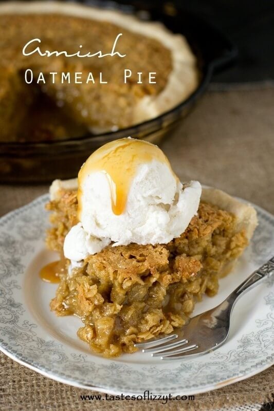 Amish Oatmeal Pie Recipe - Tastes of Lizzy T