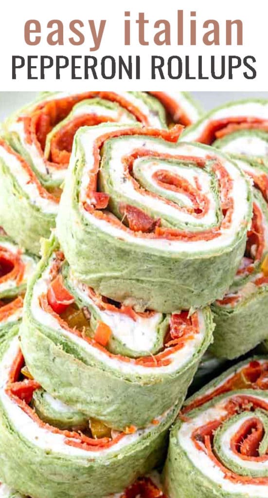 Pepperoni Roll Ups {Italian Pinwheels with Garlic Cream Cheese}