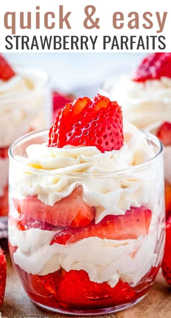 closeup of a strawberry parfait