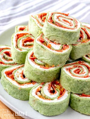 stack of pepperoni pinwheels