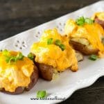 Buffalo Chicken Smashed Potatoes on a platter