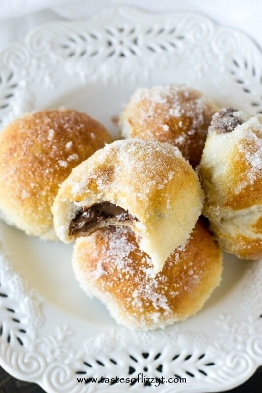 Nutella Stuffed Pretzel Doughnuts Recipe - Tastes of Lizzy T