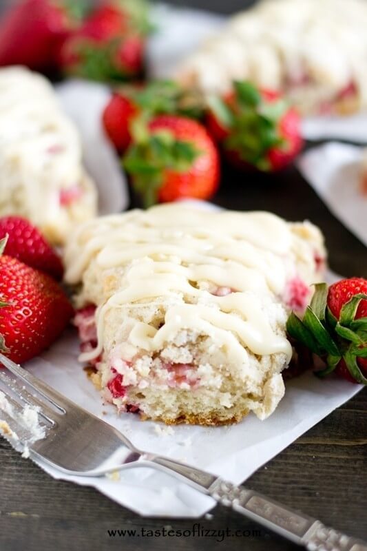 Strawberry Shortcake Scones Recipe - Tastes of Lizzy T