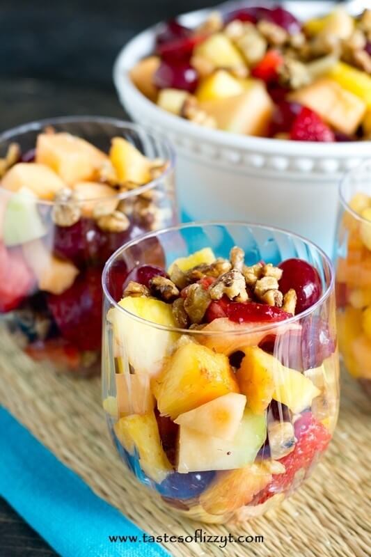 Sugared Walnut Fruit Salad Recipe - Tastes of Lizzy T