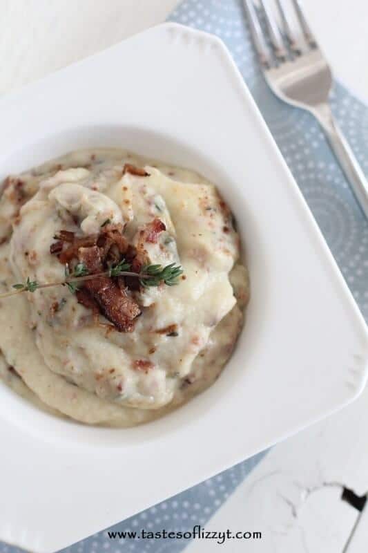 Bacon & Thyme Mashed Cauliflower Recipe - The Whole Smith's for Tastes of Lizzy T