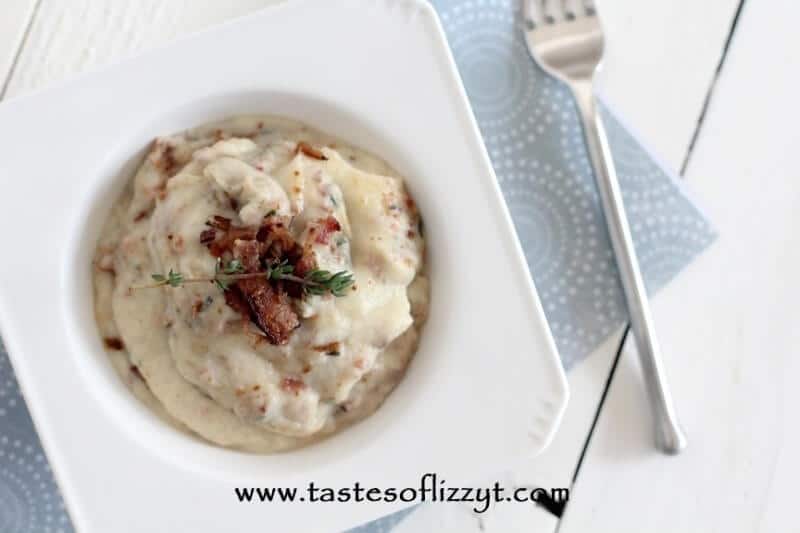 Bacon & Thyme Mashed Cauliflower Recipe - The Whole Smith's for Tastes of Lizzy T