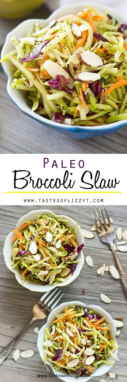 This crunchy Paleo Broccoli Slaw is just the healthy side dish that you’ve been looking for. It has a tangy homemade dressing and comes together in just minutes.