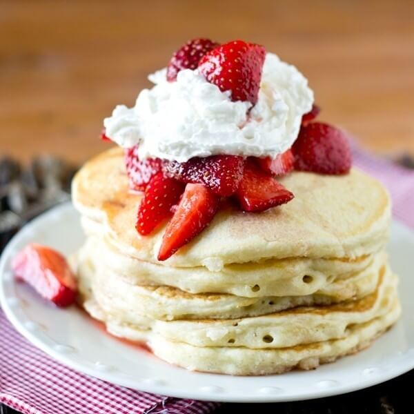 Strawberry Shortcake Pancakes Recipe - Tastes of Lizzy T