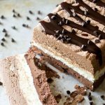 Three layers of whipped chocolate ganache are frozen together in this Triple Chocolate Frozen Dessert. This frosty dessert is creamy and smooth with an intense chocolate flavor.