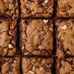 overhead view of cut cookie bars