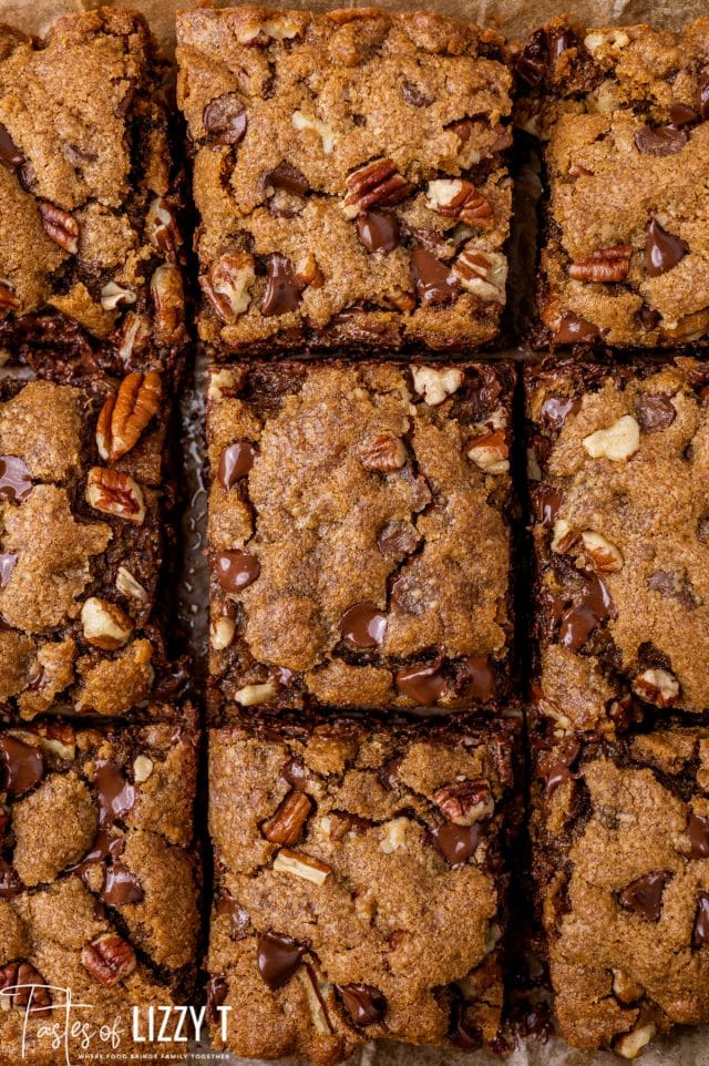 Chocolate Chip Butterscotch Cookie Bars Tastes of Lizzy T