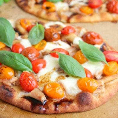 pizza with fresh mozzarella