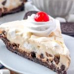 Ultimate Ice Cream Pie with fudge sauce