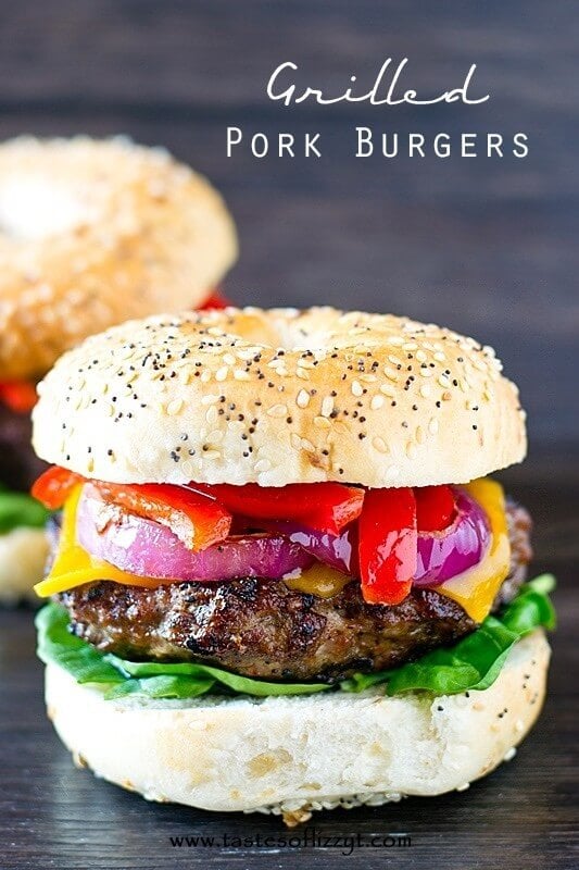 Grilled Pork Burger Recipe - Tastes of Lizzy T